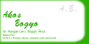 akos bogyo business card