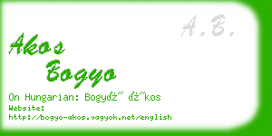 akos bogyo business card